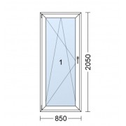 Plastové dveře | 85x205 cm (850x2050 mm) | bílé | otevíravé i sklopné | levé