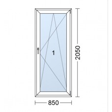 Plastové dveře | 85x205 cm | Pravé