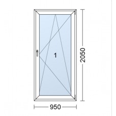 Plastové dveře | 95 x 205 cm (950 x 2050 mm) | bílé |otevíravé i sklopné | pravé