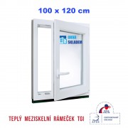 Plastové okno | 100 x 120 cm (1000 x 1200 mm) | bílé |otevíravé i sklopné | pravé