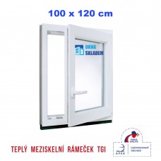 Plastové okno | 100 x 120 cm (1000 x 1200 mm) | bílé |otevíravé i sklopné | pravé