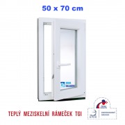 Plastové okno | 50 x 70 cm (500 x 700 mm) | bílé |otevíravé i sklopné | pravé