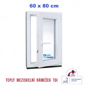 Plastové okno | 60 x 80 cm (600 x 800 mm) | bílé |otevíravé i sklopné | pravé