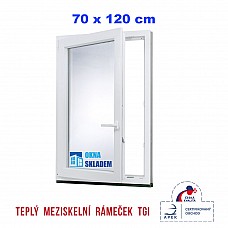 Plastové okno | 70x120 cm (700x1200 mm) | bílé | otevíravé i sklopné | levé