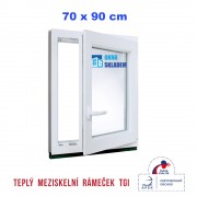 Plastové okno | 70 x 90 cm (700 x 900 mm) | bílé |otevíravé i sklopné | pravé