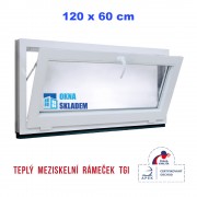 Plastové okno | 120 x 60 cm (1200 x 600 mm) | bílé | sklopné