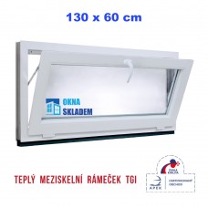Plastové okno | 130 x 60 cm (1300 x 600 mm) | bílé | sklopné