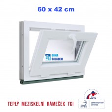 Plastové okno | 60 x 42 cm (600 x 420 mm) | bílé | sklopné