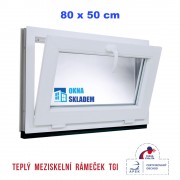 Plastové okno | 80 x 50 cm (800 x 500 mm) | bílé | sklopné
