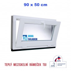 Plastové okno | 90 x 50 cm (900 x 500 mm) | biele | sklopné