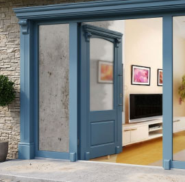 exteriérový pohled na moderní dveře ERKADO